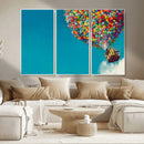 Carl Fredricksen, Up Movie Wall Art, Colorful Balloon House