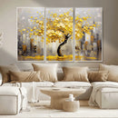 Golden Tree Canvas Print | Abstract Wall Art for Modern