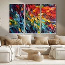 Vibrant Abstract Leaf Wall Art Canvas Print | Bold Colorful