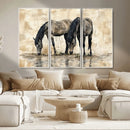 Chinese Style Abstract Black Horses Wall Art Canvas Print - by MyGreatCanvas | Canvas Wall Art Prints | Photo Prints & Wall Decor