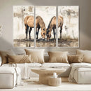 Vintage Horses Wall Art | Ready to Hang and Framed Triptych by MyGreatCanvas | Canvas Wall Art Prints | Photo Prints & Wall Decor
