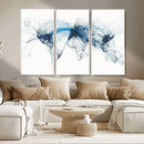 Flight Route Map Wall Art Canvas Print, Abstract Air Traffic