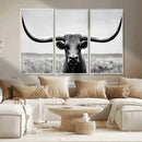 Longhorn Bull Canvas Print | Rustic Farmhouse Wall Art | by MyGreatCanvas | Canvas Wall Art Prints | Photo Prints & Wall Decor