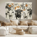Texas Longhorn Wall Art Canvas Print – Herd Abstract Cow by MyGreatCanvas | Canvas Wall Art Prints | Photo Prints & Wall Decor