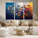 Vibrant Abstract Fish Swarm Art – Colorful Fish Inspired