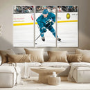 San Jose Sharks Ice Hockey Player Wall Art Canvas Print