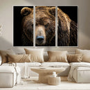 Grizzly Brown Bear Canvas Wall Art, Wildlife Animal Canvas