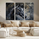 Large Abstract Horse Wall Art Canvas Print | Farmhouse Wall