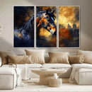 Abstract Horse Art Print - Abstract Canvas Wall Art |