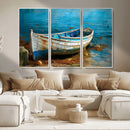 Vintage Boat on Tranquil Waters | Coastal Wall Art for