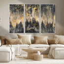 Golden Forest Abstract Wall Art | Dark Forest with Gold