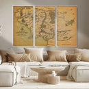 Middle Earth Map Canvas Wall Art – Vintage Fantasy Map by MyGreatCanvas | Canvas Wall Art Prints | Photo Prints & Wall Decor