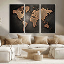 World Map Canvas Print – Framed Travel Map Wall Art for