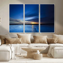 Blue Sunset Ocean Canvas Wall Art Print – Serene Coastal by MyGreatCanvas | Canvas Wall Art Prints | Photo Prints & Wall Decor
