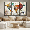 Watercolor World Map Canvas Print – Framed Wall Art for by MyGreatCanvas | Canvas Wall Art Prints | Photo Prints & Wall Decor