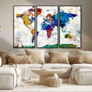 World Map Canvas Print – Detailed Map of the World Wall Art