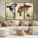 World Map Canvas Print – Detailed Map of the World Wall Art by MyGreatCanvas | Canvas Wall Art Prints | Photo Prints & Wall Decor