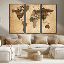 Push Pin World Map Canvas Print – Framed Travel Tracker Wall by MyGreatCanvas | Canvas Wall Art Prints | Photo Prints & Wall Decor