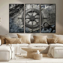 Ship Steering Wheel Vintage Wall Art Canvas Print by MyGreatCanvas | Canvas Wall Art Prints | Photo Prints & Wall Decor