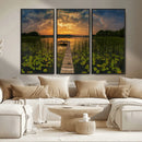 Lake and Flower Wall Art Canvas Print