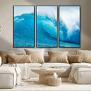 Big Ocean Surfing Wave Wall Art Canvas Print