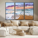 Coastal Sunset Art Beach Canvas Wall Art Print | Ocean Waves by MyGreatCanvas | Canvas Wall Art Prints | Photo Prints & Wall Decor
