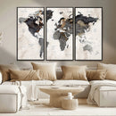 Abstract Map Printing - Modern World Map Canvas Wall Art for