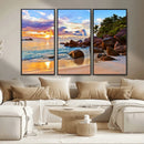 Tropical Island Beach Sunset Canvas Print