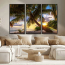 Tropical Island Sunset on the Beach Palms Wall Art Canvas by MyGreatCanvas | Canvas Wall Art Prints | Photo Prints & Wall Decor