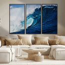Ocean Wave at Sunset Canvas Art, Large Wall Print of Vibrant