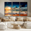 Golden Hour Sunset Over Ocean Waves Wall Art Canvas Print | by MyGreatCanvas | Canvas Wall Art Prints | Photo Prints & Wall Decor