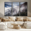 Beautiful Rising Fog in Winter Mountain Landscape- Framed
