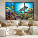 Aquatic Life Sea Turtles Fish Wall Art Canvas Print by MyGreatCanvas | Canvas Wall Art Prints | Photo Prints & Wall Decor