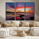 Glorious Sunset on The Beach Wall Art Canvas Print