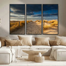 Ocean Beach Dark Clouds Wall Art Canvas Print