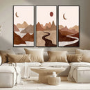 Boho Wall Art Canvas Print Set Mid-Century Prints Bohemian