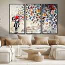 Banksy Art Butterfly Girl Explosion Canvas Art – Vibrant
