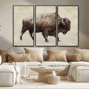 Buffalo Wall Art, Western Bison Canvas Print, Rustic Buffalo