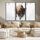 Bison Winter Wall Art Canvas Print For Farmhouse Decor