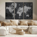 World Map Canvas Print – Detailed Map of the World Wall Art