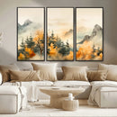 Abstract Watercolor Mountains and Trees Autumn Art, by MyGreatCanvas | Canvas Wall Art Prints | Photo Prints & Wall Decor