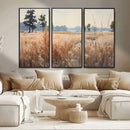 Golden Fields Canvas Wall Art Print – Serene Landscape of