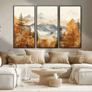 Golden Autumn Forest Wall Art Canvas | Mountain Landscape