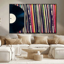 Vinyl Record and Album Collection Canvas Wall Art - Retro