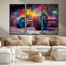 Abstract Graffiti Barbell Canvas Wall Art – Urban Fitness