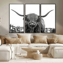 Longhorn Canvas Print, Bighorn Cow Wall Art Canvas Print