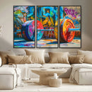 Fitness Gym Barbell Graffiti Wall Art Canvas Print