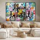 Life Beautiful Art Print - Banksy Graffiti Wall Art Canvas by MyGreatCanvas | Canvas Wall Art Prints | Photo Prints & Wall Decor