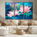 Pink Lotus Flower Canvas Wall Art | Vibrant Floral Wall by MyGreatCanvas | Canvas Wall Art Prints | Photo Prints & Wall Decor