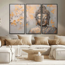 Abstract Buddha Statue Wall Art Canvas Print - Modern